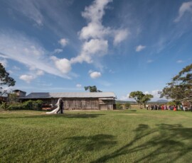 bride and groom walking together